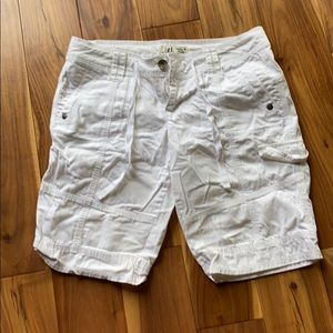LEI White Cargo Shorts